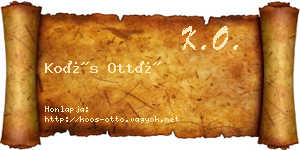 Koós Ottó névjegykártya
